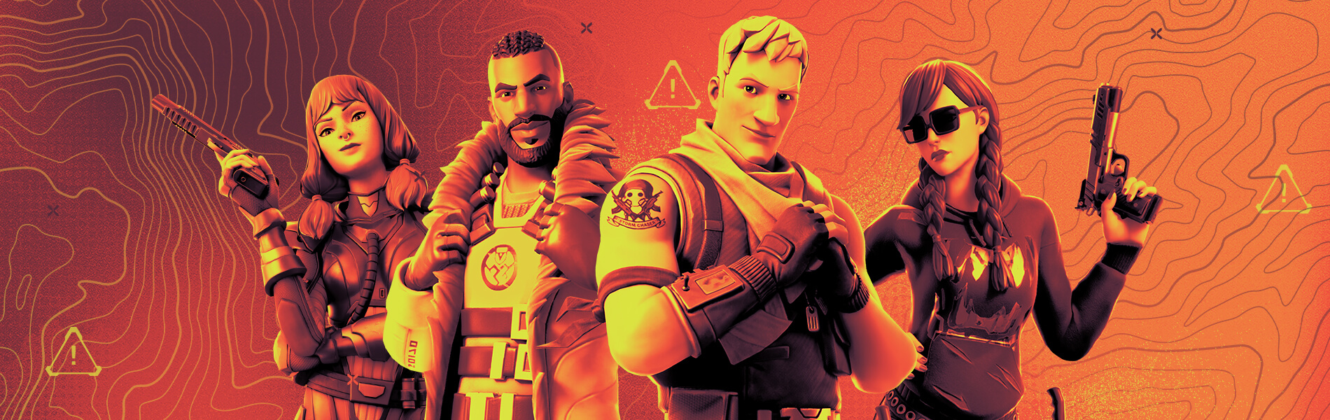 Fortnite Zero Build key art with iconic characters — no-building battle royale focus