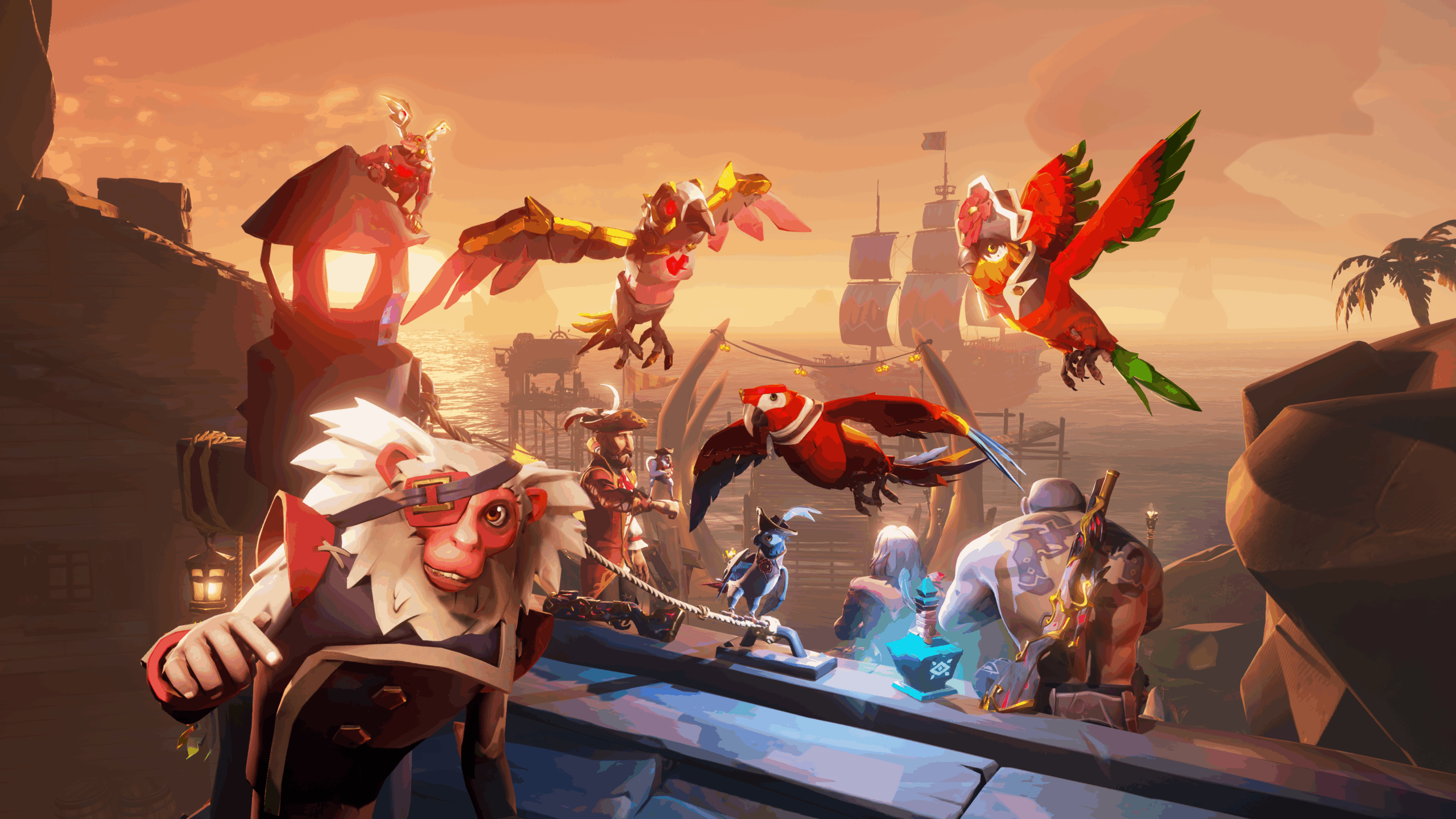 Sea of Thieves co-op pirate crews sailing and treasure hunting