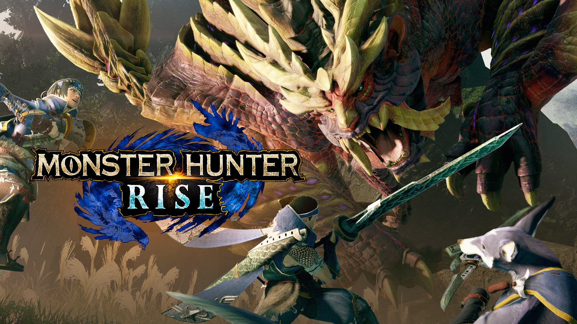 Monster Hunter Rise four player co-op hunts logo