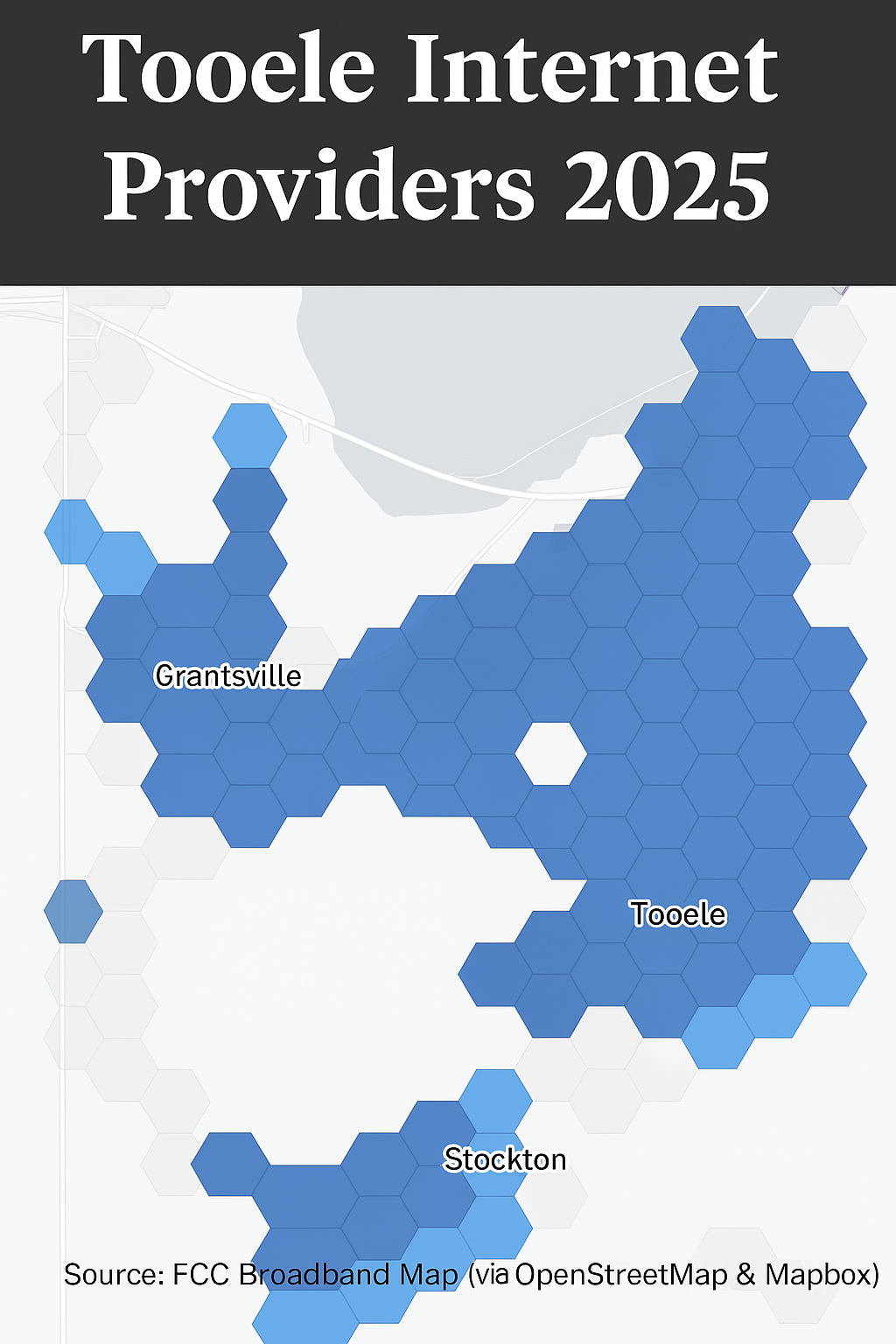 FCC Broadband Map of Tooele County showing fiber and broadband coverage