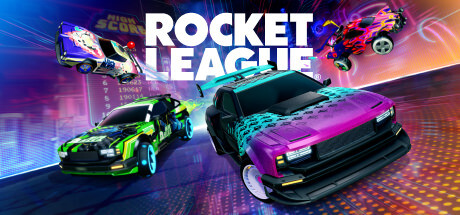 Rocket League—cars launching toward a glowing ball in a packed arena